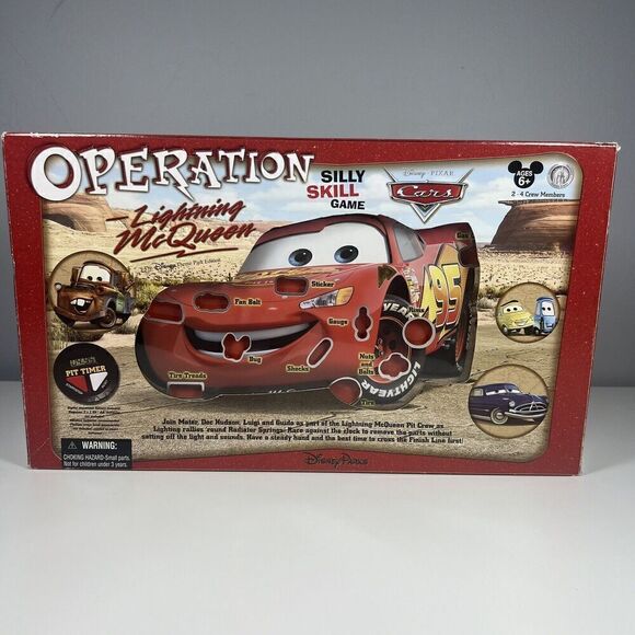 Rare 2010 Lightning McQueen Cars Operation Game by Hasbro - Missing One Token
